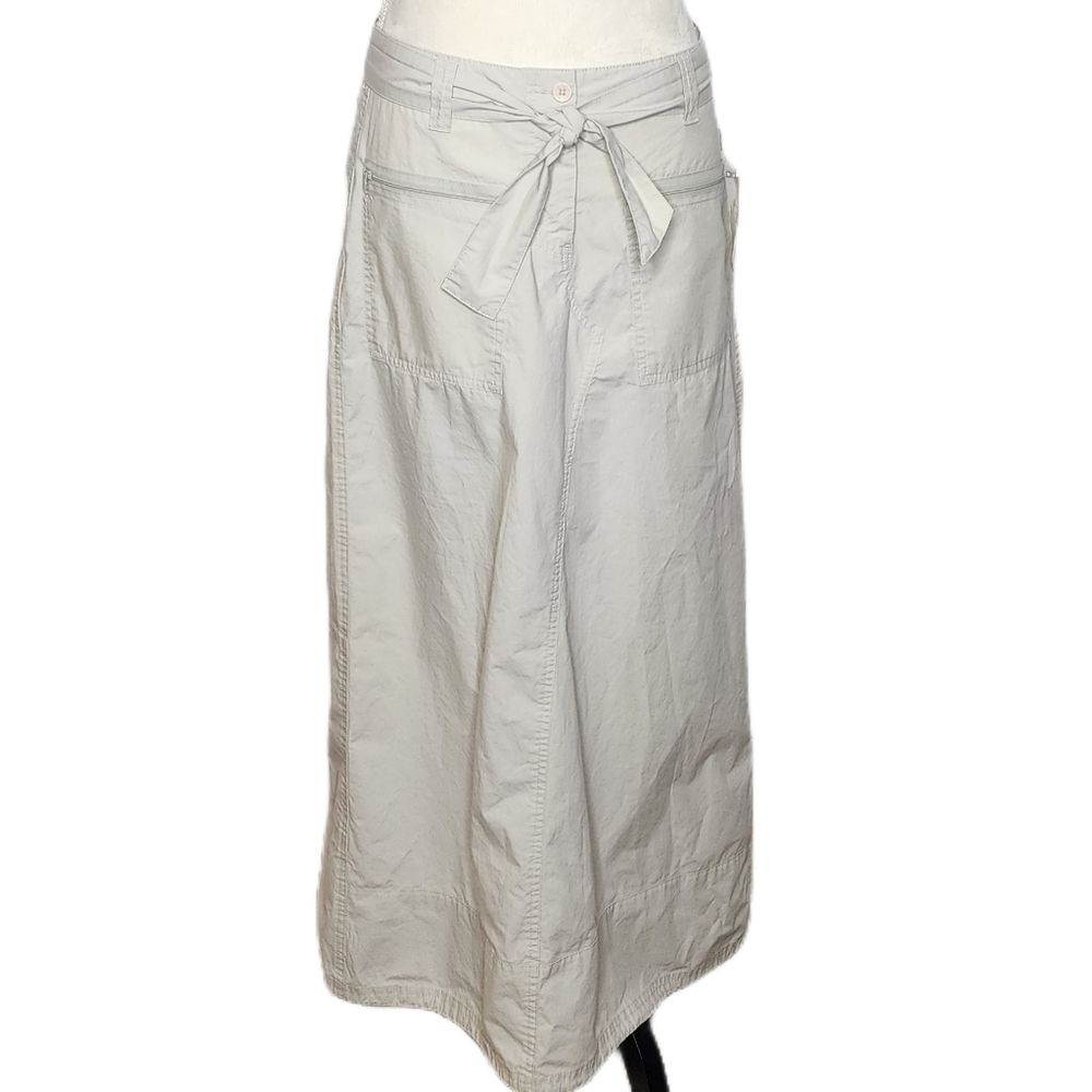 Calvin Klein Jeans Cream Maxi Skirt with Front Tie